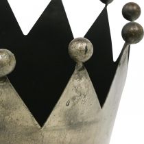 tételeket Deco korona antik megjelenés szürke fém asztaldísz Ø15cm H15cm