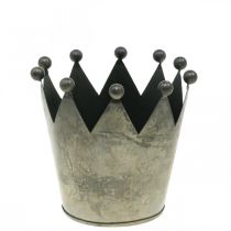 tételeket Deco korona antik megjelenésű szürke fém asztaldísz Ø12,5cm H12cm