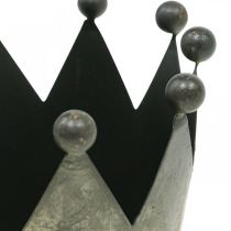 tételeket Deco korona antik megjelenésű szürke fém asztaldísz Ø12,5cm H12cm