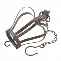 tételeket Fém korona horoggal akasztható rozsdabarna Ø11cm H17cm