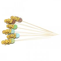 tételeket Húsvéti dekorációs csaj tojásban fa díszfigura pálcikán Húsvét 7cm 12 db