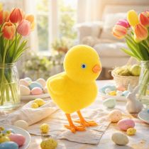 tételeket Húsvéti csibe dekoráció, asztaldísz, újrafelhasználható nappali dekoráció, 16 cm, 2 darab