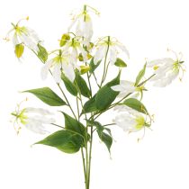 tételeket Művirág Gloriosa, fehér és sárga, elegáns virágág dekorációhoz, 80 cm, 3 darab