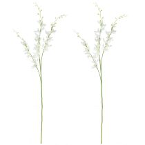 tételeket Artificial Orchid Branch Cream White Flowers L90cm 2db