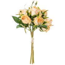 tételeket Művirág rózsa csokor, valósághű dekoráció nappaliba, 31cm, 3 darab