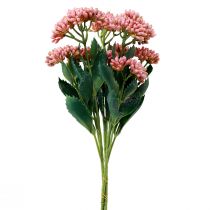 tételeket Mesterséges zsíros tyúk Sedum Stonecrop virágzó rózsaszín 47cm 3db