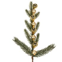 tételeket Műfenyőág arany színű mini karácsonyfadíszekkel, 46 cm, 2 darab