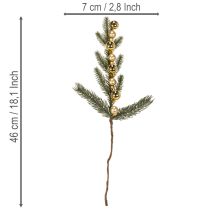 tételeket Műfenyőág arany színű mini karácsonyfadíszekkel, 46 cm, 2 darab