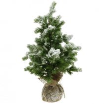 Mesterséges mini karácsonyfa havas zsákban Ø32cm H55cm