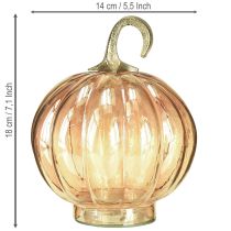 tételeket Tök dekoráció üvegből üveg tök asztaldísz narancssárga Ø14cm M18cm