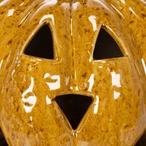 tételeket Kerámia tök arccal, LED díszítéssel, Halloween, 19cm