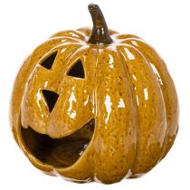 tételeket Kerámia tök arccal, LED díszítéssel, Halloween, 19cm