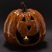 tételeket Kerámia tök Halloween LED dekoráció 15cm