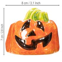 tételeket Dekoratív kerámia tökfigura őszre és Halloweenre, 8cm