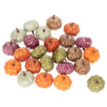 tételeket Mini Tök Dekorációs Szett, Őszi és Halloween Dekorációk, Vegyes Színek, 4 cm, 24 Darab