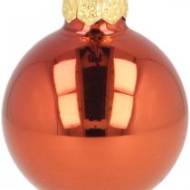 Mini karácsonyi labdák üveg rozsdavörös matt/fényes Ø2cm 44 db