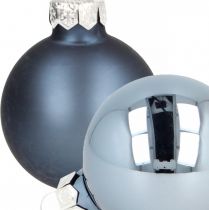 Karácsonyi golyók üveg kék üveggolyó matt/fényes Ø4cm 60 db