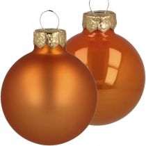 Karácsonyi golyók üveg narancssárga golyók matt/fényes Ø4cm 60db