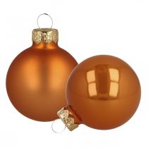Karácsonyi golyók üveg narancssárga golyók matt/fényes Ø4cm 60db