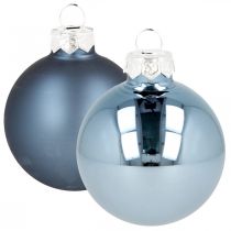 Karácsonyi golyók üveg kék matt fényes Ø5,5cm 26db