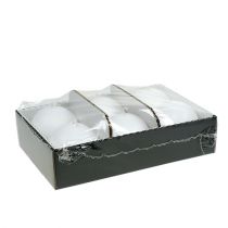 tételeket 6 db-os fehér, 80 mm-es gömbgyertya-készlet - dekoratív viaszgyertyák ünnepségekre és meghitt hangulathoz