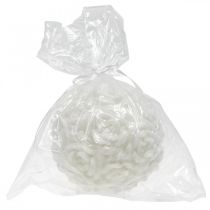 tételeket Gömbgyertya rózsa motívummal, asztaldísz esküvőkre és születésnapokra, 10,5 cm, fehér
