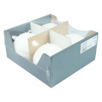 tételeket Téli varázslatos gömbgyertyák fehér hógolyó hatású Ø10cm 4 db-os szett ünnepi dekorációhoz