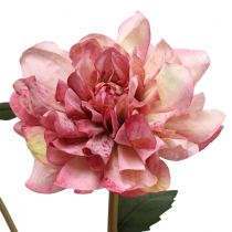 Mesterséges virág dália rózsaszín virág bimbóval H57cm