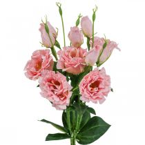 Művirágok Lisianthus rózsaszín műselyem virágok 50cm 5db