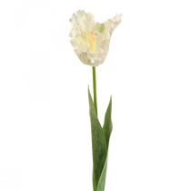 Művirág, papagáj tulipán fehér zöld, tavaszi virág 69cm