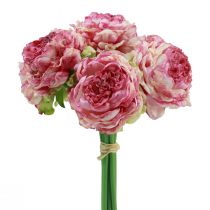 tételeket Művirág Dekoráció Műpünkösdi rózsa Rózsaszín Antik 27cm 7db