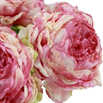 tételeket Művirág Dekoráció Műpünkösdi rózsa Rózsaszín Antik 27cm 7db
