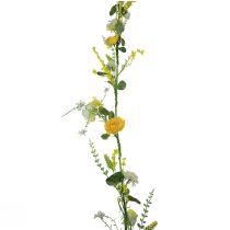 Művirág dekoratív vállfa tavaszi nyár sárga fehér 150cm