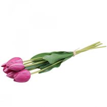 Művirág tulipán rózsaszín, tavaszi virág L48cm 5 db-os köteg