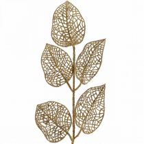 tételeket Mesterséges növények, ágdísz, deco leveles arany glitter L36cm 10db