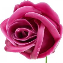 Műrózsa fukszia viasz rózsa deco rózsa viasz Ø6cm 18 db