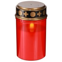 tételeket LED-es sírlámpa időzítős temetői gyertyával elempiroshoz H12,5cm