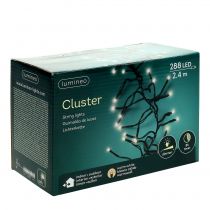 tételeket LED-es fénylánc külső 288er 2,4m fekete/meleg fehér