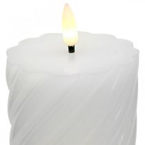 LED-es gyertya időzítővel fehér meleg fehér valódi viasz Ø7,5cm H15cm