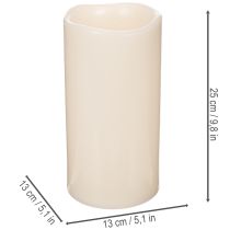 tételeket Nagy LED gyertya elemes működéshez időzítővel, meleg fehér, kültéri, 25 cm