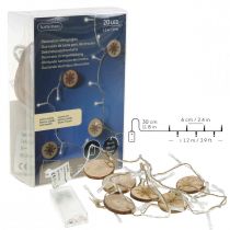 tételeket LED tündérlámpák karácsonyi fények belsejében fa korongok L120cm