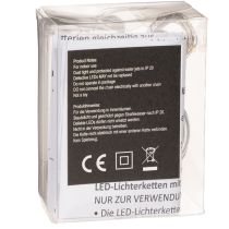 tételeket Elemmel működő fényfüzér beltéri használatra, meleg fehér, 10 LED, 1 m hosszú, 6 darab