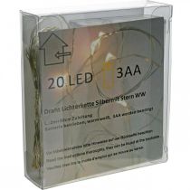 tételeket LED fényfüzér, 20 izzó, elemes, 2 m, meleg fehér, 6 darab