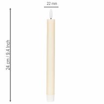 tételeket LED kúpos gyertya fehér színben, meleg fehér fénnyel, 24 cm, időzítővel, 2 darab