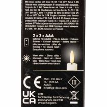 tételeket LED kúpos gyertya fehér színben, meleg fehér fénnyel, 24 cm, időzítővel, 2 darab