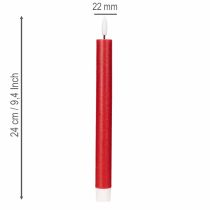 tételeket LED-es kúpos gyertya, piros, meleg fehér fénnyel, 24 cm, 2 darab
