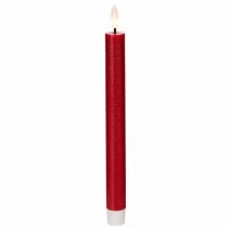 tételeket LED-es kúpos gyertya, piros, meleg fehér fénnyel, 24 cm, 2 darab