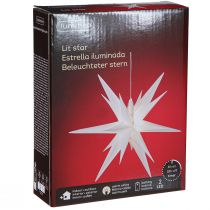 tételeket LED csillag 3D fehér időzítő akkumulátor külső Ø30cm H74cm