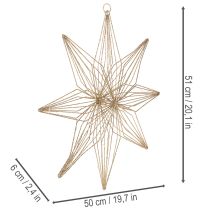 tételeket LED-es dekorcsillag drótból, beltéri használatra, elemes, 51 cm