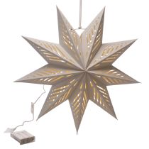 tételeket Karácsonyi csillag LED dekoráció függőbe, meleg fehér, beltéri, 38 cm